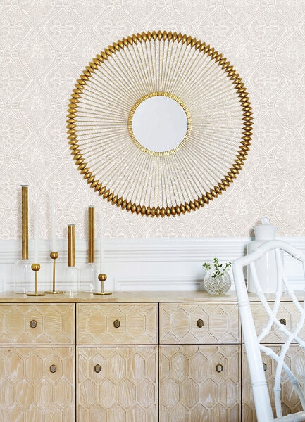 Scout Lavender Floral Ogee Wallpaper