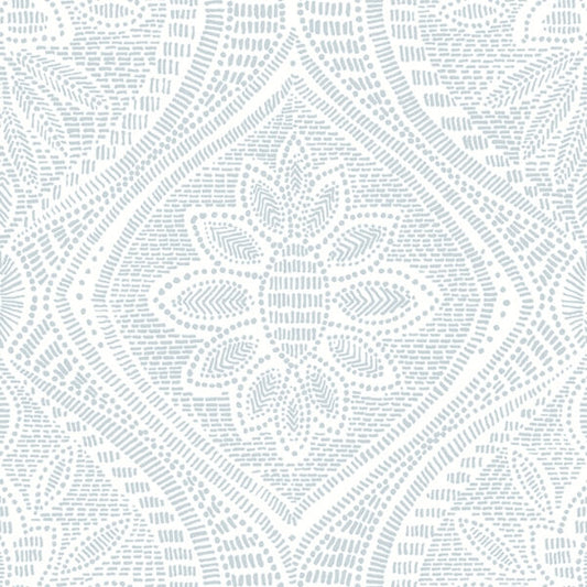 Scout Light Blue Floral Ogee Wallpaper