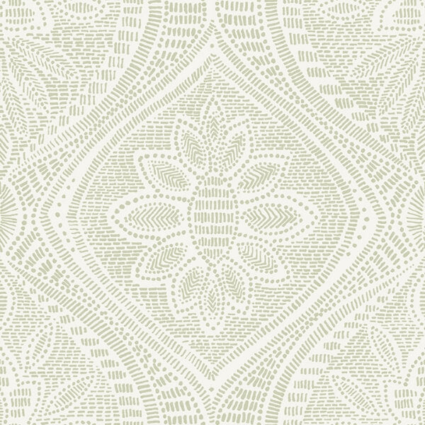 Scout Moss Floral Ogee Wallpaper