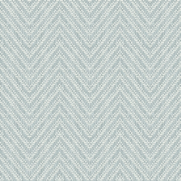 Glynn Sky Blue Chevron Wallpaper