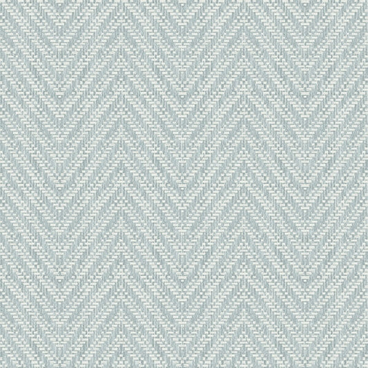 Glynn Sky Blue Chevron Wallpaper