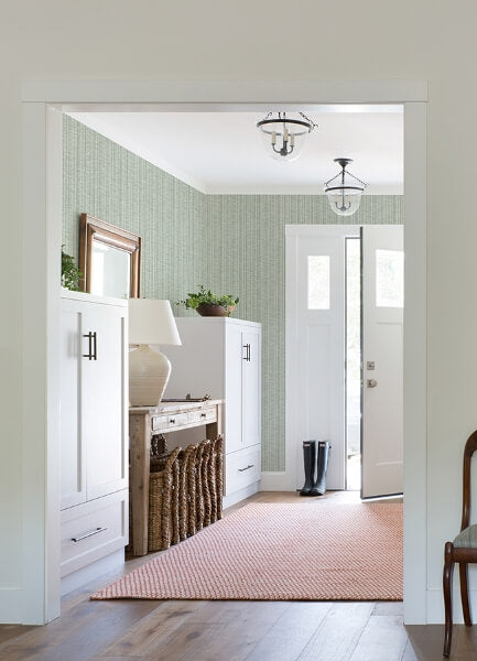 Simon Green Woven Texture Wallpaper