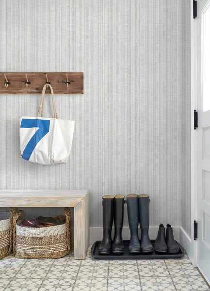 Simon Light Grey Woven Texture Wallpaper