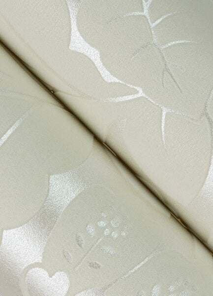 Augusta White Flock Damask Wallpaper