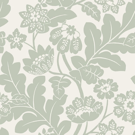 Augusta Silver Flock Damask Wallpaper