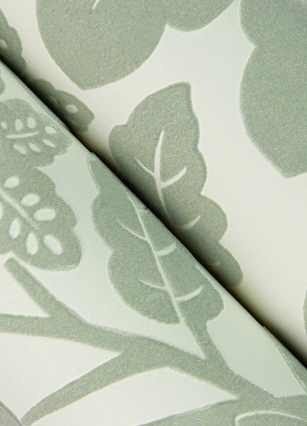 Augusta Silver Flock Damask Wallpaper