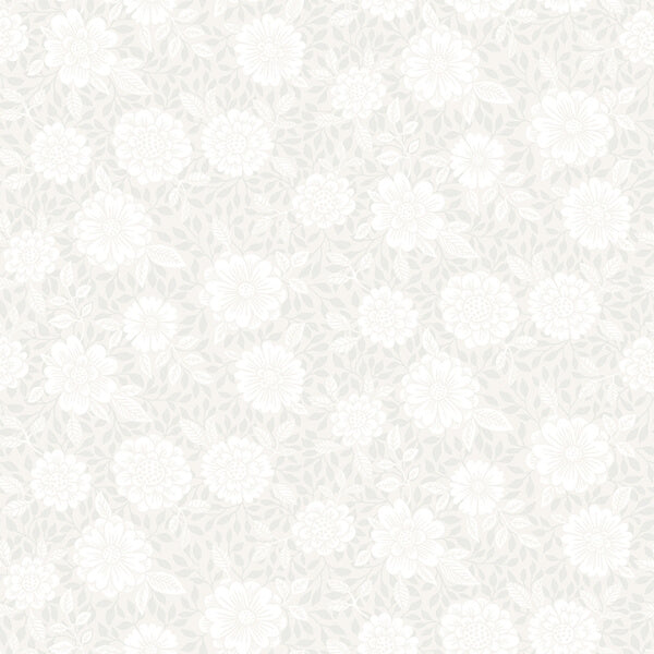 Lizette Light Grey Charming Floral Wallpaper