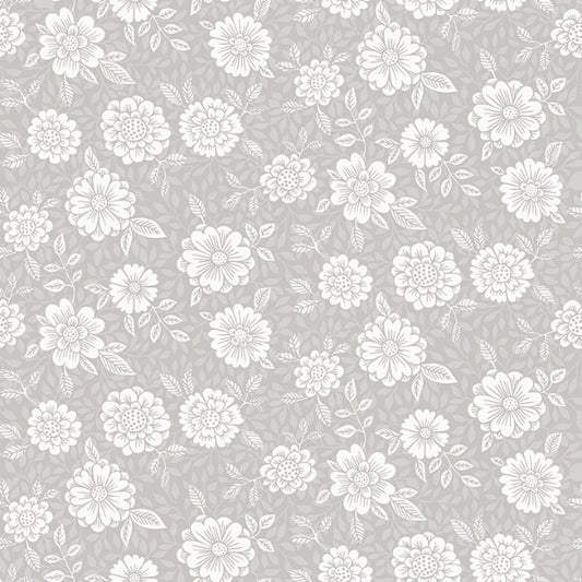 Lizette Grey Charming Floral Wallpaper