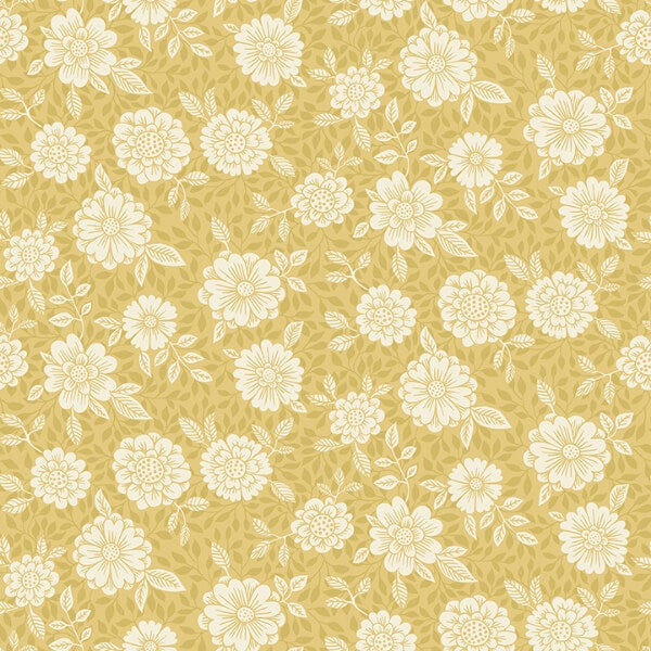 Lizette Mustard Charming Floral Wallpaper