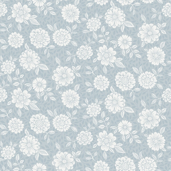 Lizette Light Blue Charming Floral Wallpaper