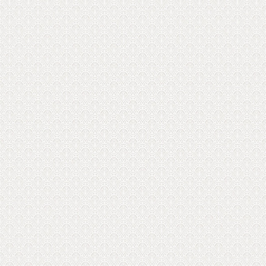 Athena Light Grey Scalloped Botanical Wallpaper