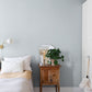 Athena Light Blue Scalloped Botanical Wallpaper