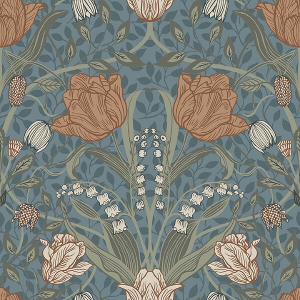 Fillippa Blue Tulip Wallpaper