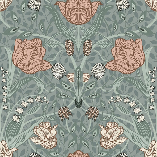Fillippa Sage Tulip Wallpaper