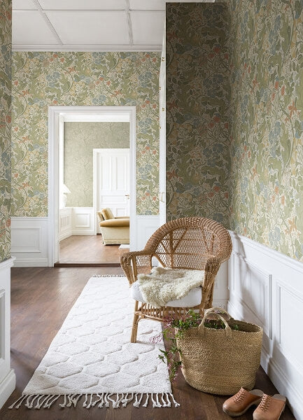 Elise Cream Nouveau Gardens Wallpaper