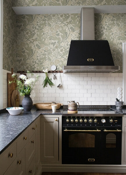 Elise Light Grey Nouveau Gardens Wallpaper