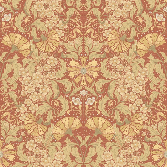 Ojvind Rust Floral Ogee Wallpaper