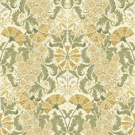 Ojvind Gold Floral Ogee Wallpaper