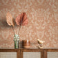 Berit Coral Floral Crest Wallpaper