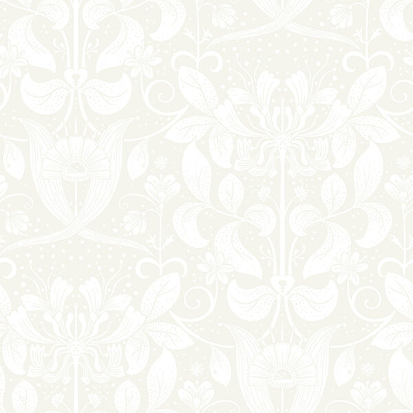 Berit Bone Floral Crest Wallpaper