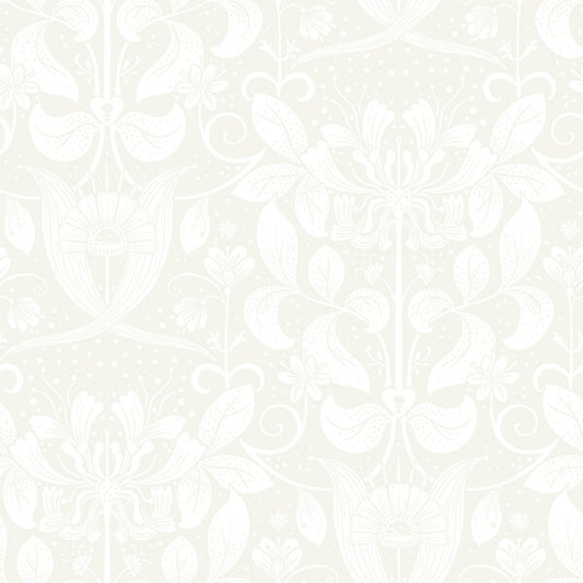 Berit Bone Floral Crest Wallpaper