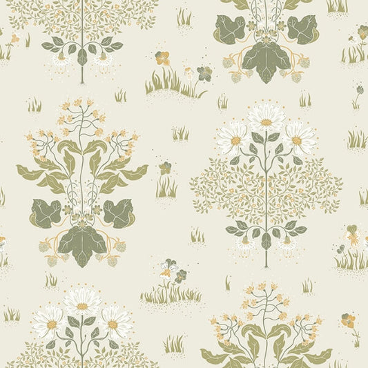 Elda Olive Delicate Daisies Wallpaper