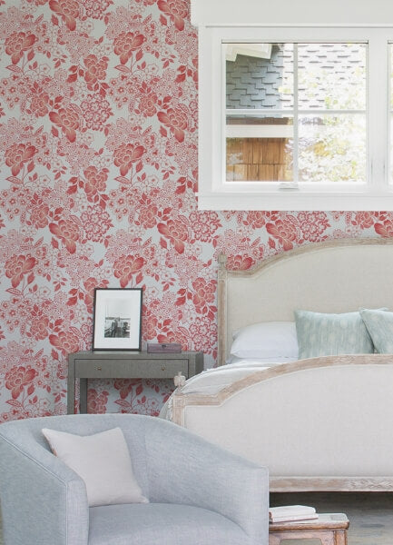 Irina Coral Floral Blooms Wallpaper