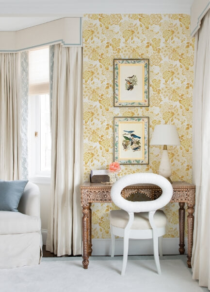 Irina Yellow Floral Blooms Wallpaper
