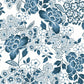 Irina Blue Floral Blooms Wallpaper