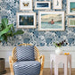Irina Blue Floral Blooms Wallpaper