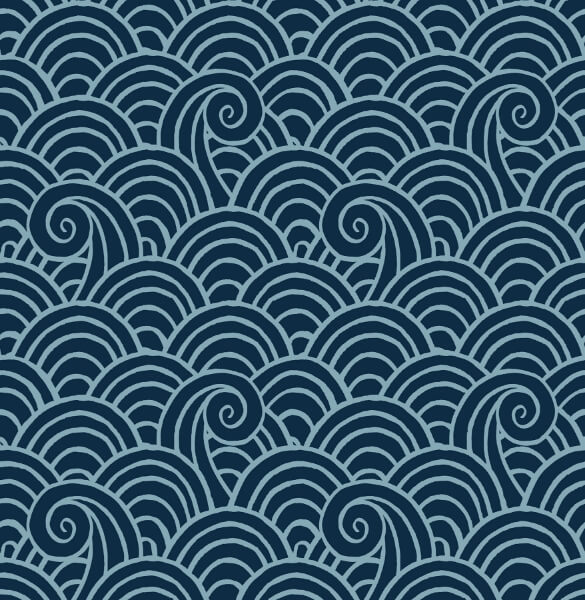 Alorah Navy Wave Wallpaper