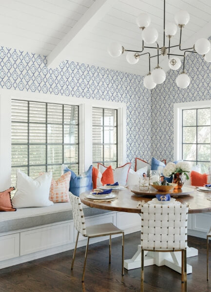 Gallina Blue Trellis Wallpaper