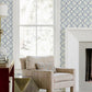 Gallina Blue Trellis Wallpaper