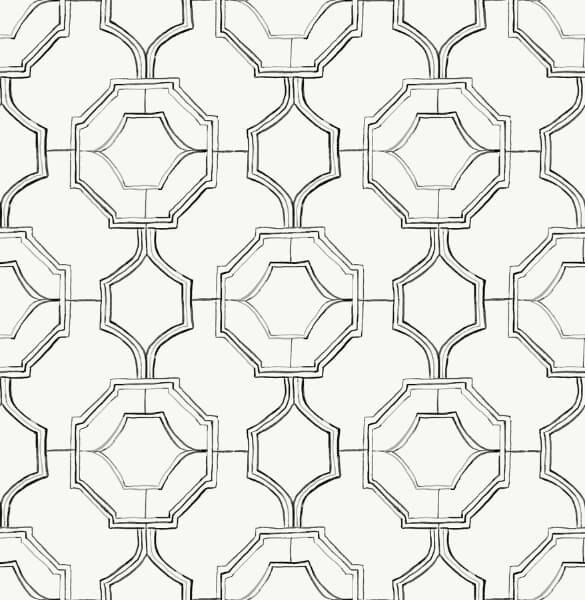 Gallina Charcoal Trellis Wallpaper