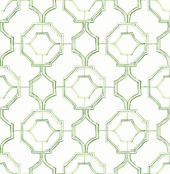 Gallina Green Trellis Wallpaper