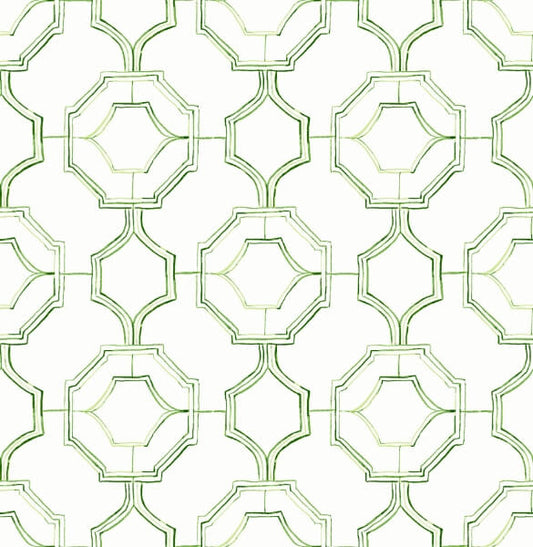 Gallina Green Trellis Wallpaper
