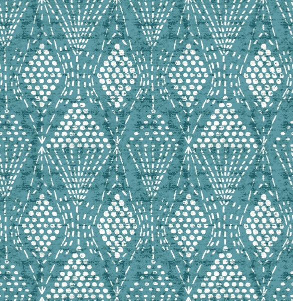Grady Teal Dotted Geometric Wallpaper