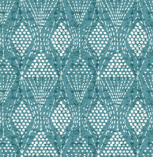Grady Teal Dotted Geometric Wallpaper