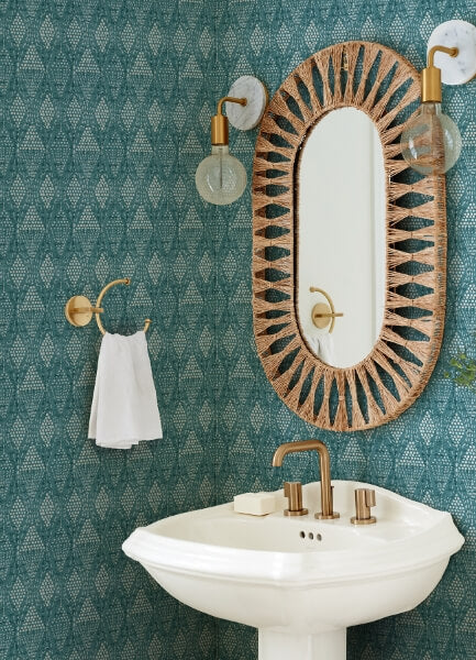 Grady Teal Dotted Geometric Wallpaper
