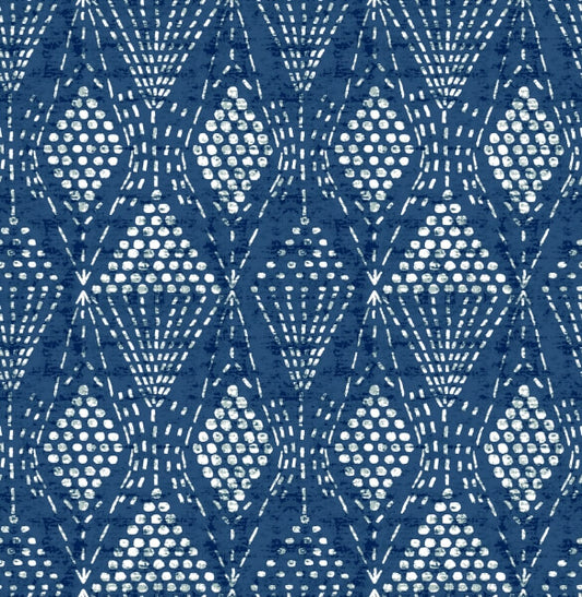 Grady Blue Dotted Geometric Wallpaper