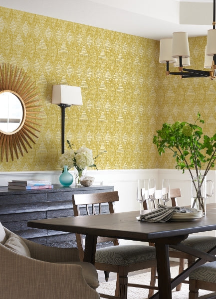 Grady Yellow Dotted Geometric Wallpaper