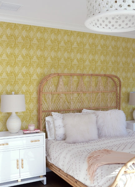 Grady Yellow Dotted Geometric Wallpaper