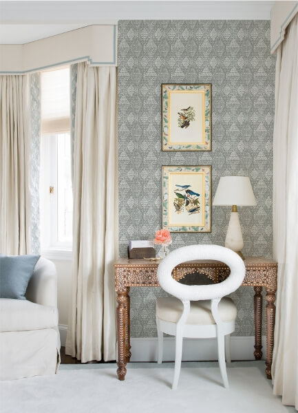 Grady Grey Dotted Geometric Wallpaper