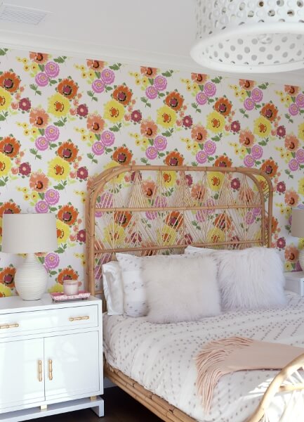 Essie Yellow Painterly Floral Wallpaper
