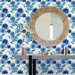 Essie Blue Painterly Floral Wallpaper