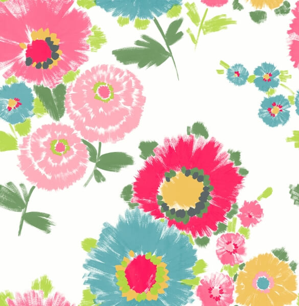 Essie Pink Painterly Floral Wallpaper