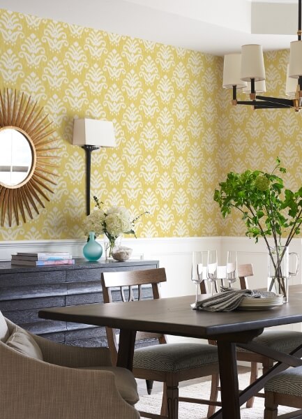Keaton Yellow Medallion Wallpaper