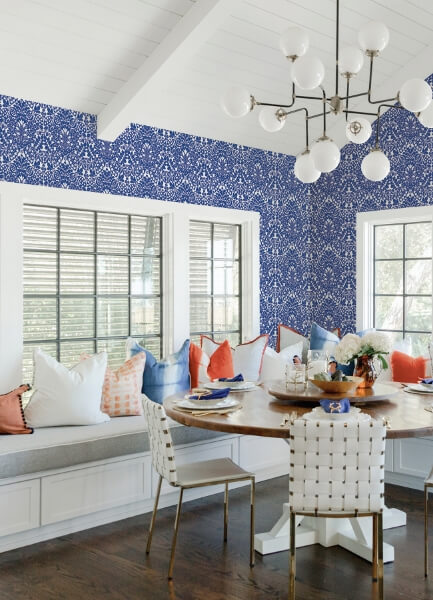 Marni Blue Fruit Damask Wallpaper