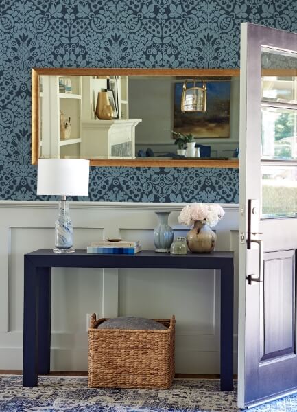 Marni Navy Fruit Damask Wallpaper