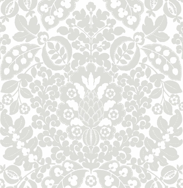 Marni Grey Fruit Damask Wallpaper